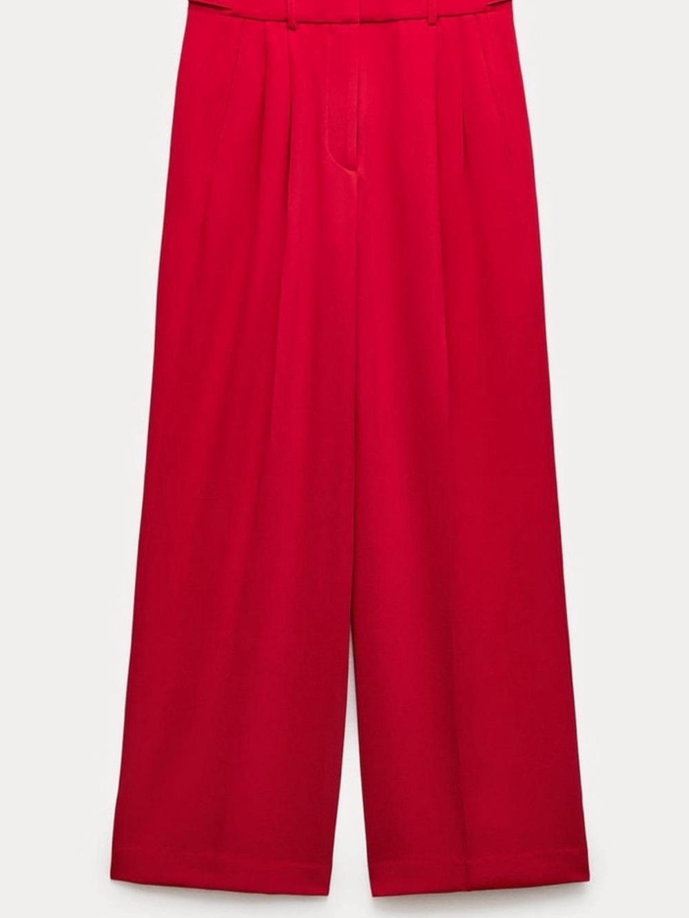 New pants wide red hight waist Zara with pockets size S